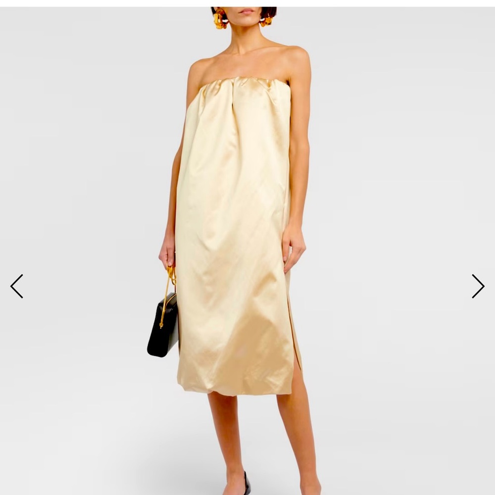 NWT KHAITE Yara Cotton/Sateen Strapless Dress
